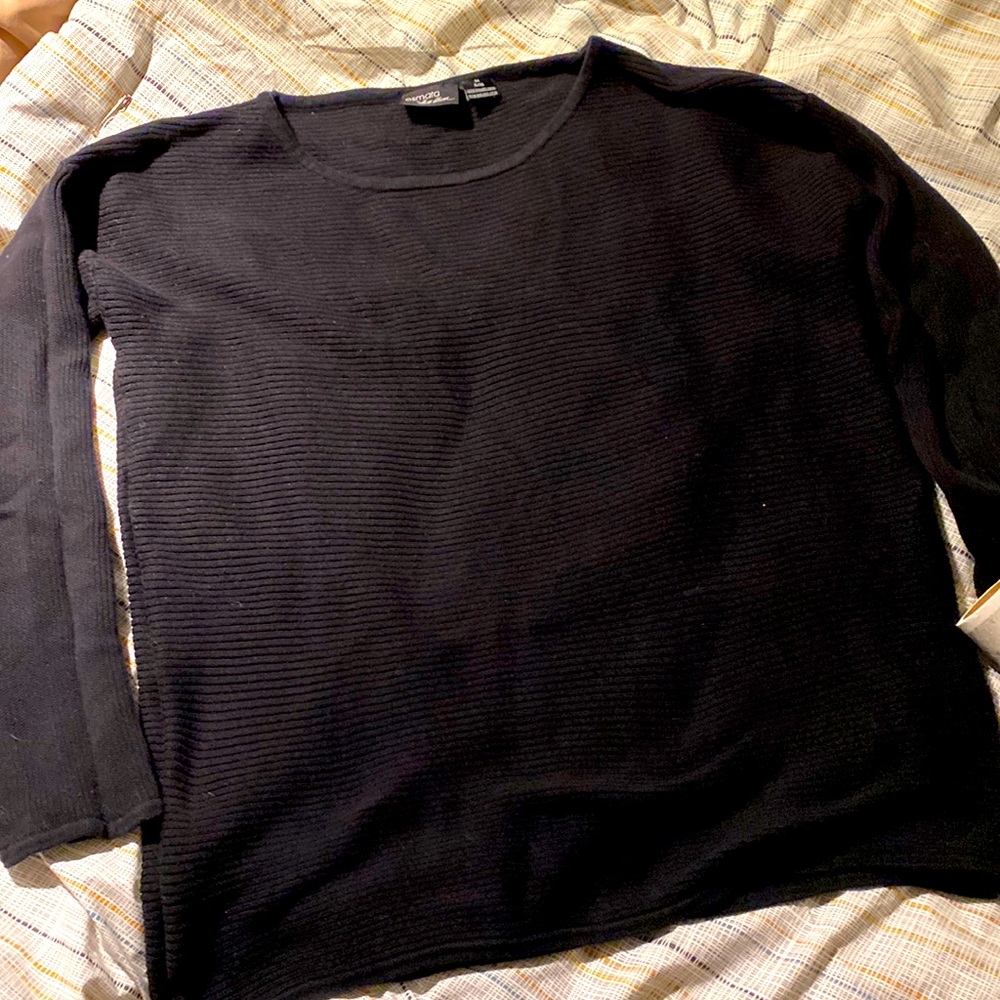 Black tunic sweater, light cotton knit nearly new